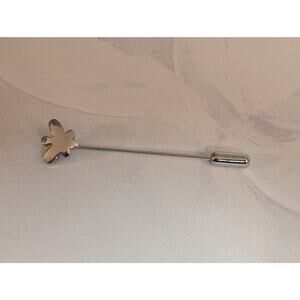 Super Cute Vintage 1980s Silver-Tone Butterfly Stick Pin Long Pin 2.25"